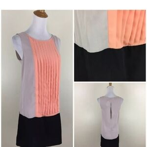 Nordstrom Lush Tan Peach Black Dress Size Medium Open Back Cocktail Business NWT